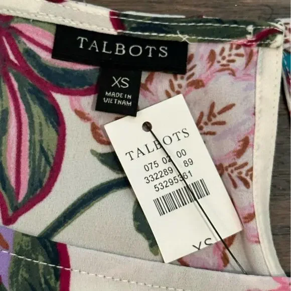 New! Talbots POET SLEEVE TOP - FLORAL SZ XS NWT - Picture 10 of 10